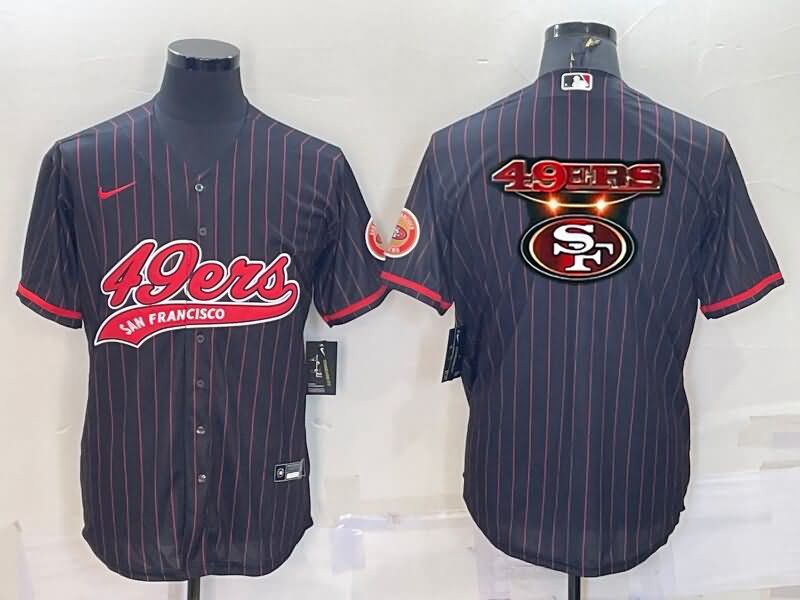 San Francisco 49ers Black MLB&NFL Jersey 02