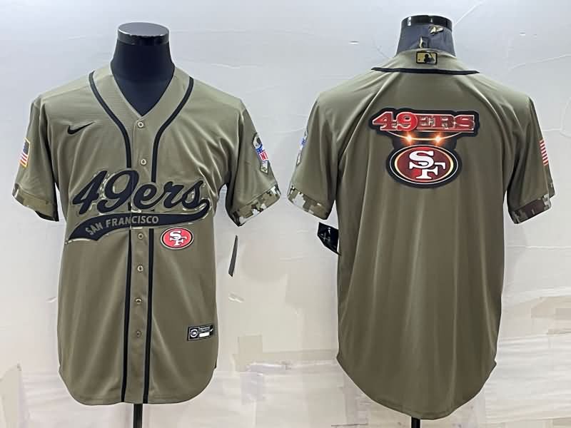 San Francisco 49ers Olive Salute To Service MLB&NFL Jersey