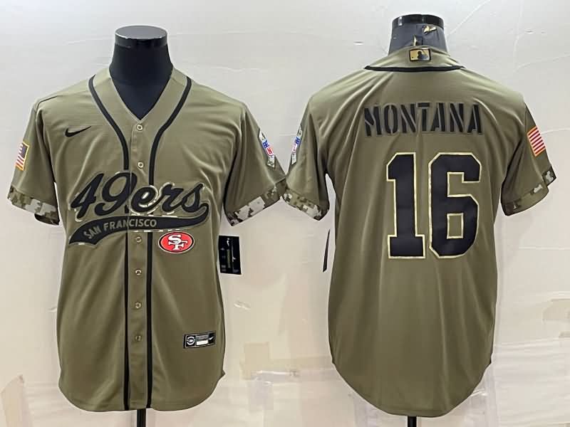 San Francisco 49ers Olive Salute To Service MLB&NFL Jersey