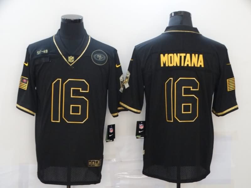 San Francisco 49ers Black Gold Retro NFL Jersey 02