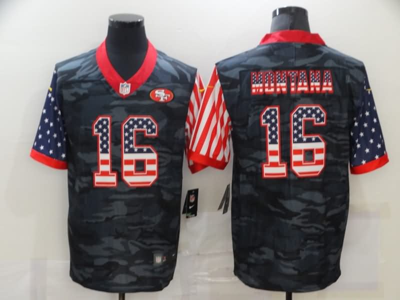 San Francisco 49ers Black USA Flag NFL Jersey 02