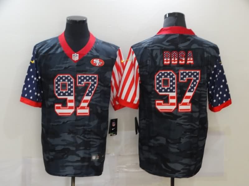 San Francisco 49ers Black USA Flag NFL Jersey 02