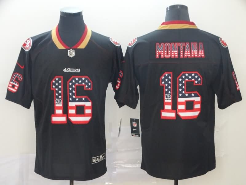 San Francisco 49ers Black USA Flag NFL Jersey 03