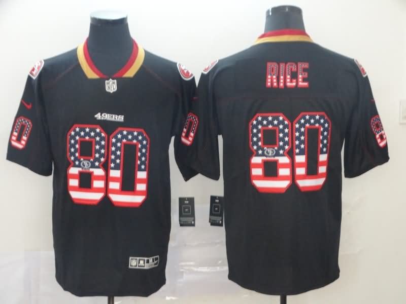 San Francisco 49ers Black USA Flag NFL Jersey 03