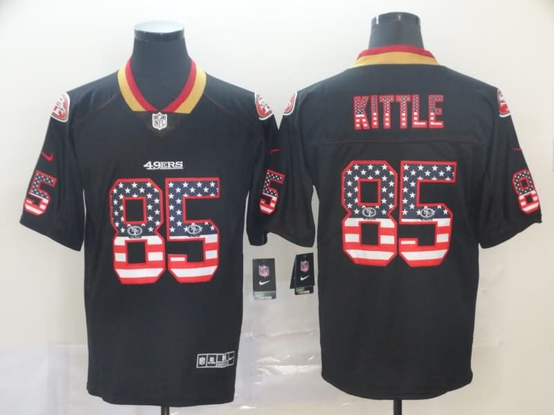 San Francisco 49ers Black USA Flag NFL Jersey 03