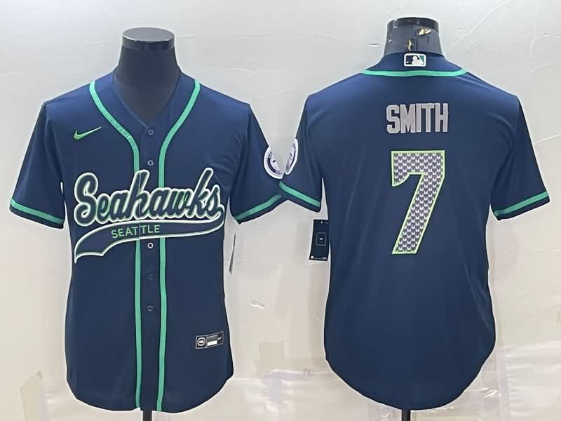 Seattle Seahawks Dark Blue MLB&NFL Jersey