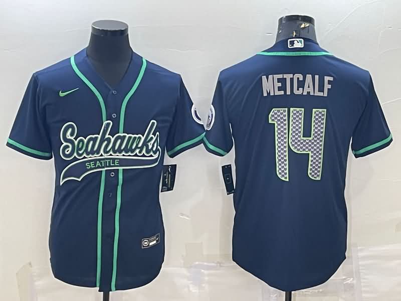 Seattle Seahawks Dark Blue MLB&NFL Jersey