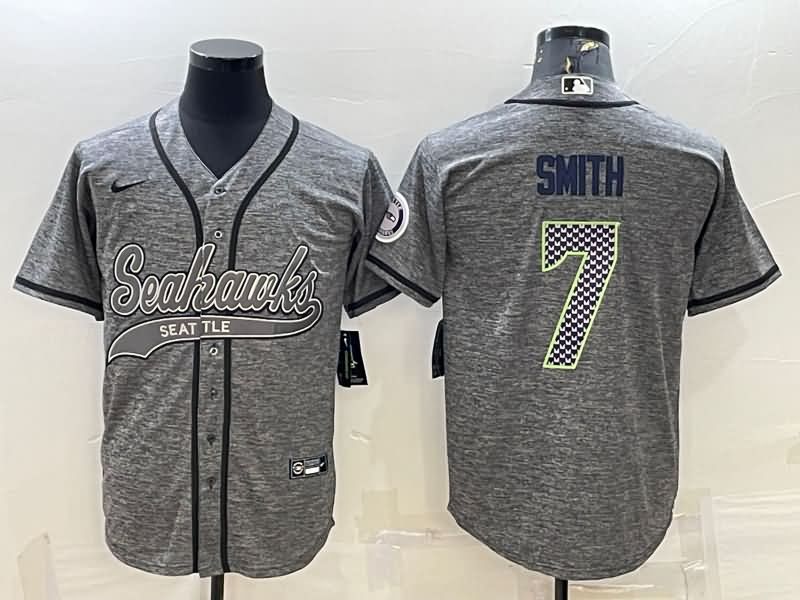 Seattle Seahawks Grey MLB&NFL Jersey 02