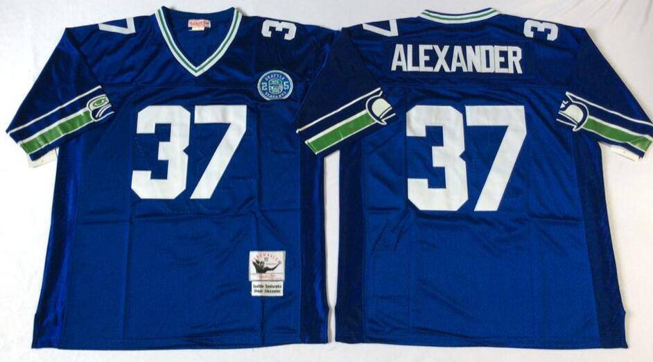 Seattle Seahawks Blue Retro NFL Jersey