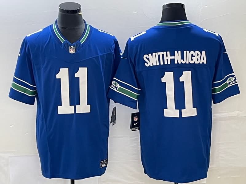 Seattle Seahawks Blue Retro NFL Jersey 02