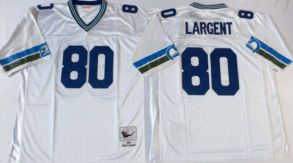 Seattle Seahawks White Retro NFL Jersey