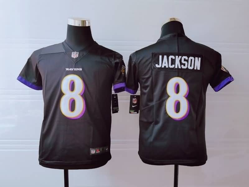 Baltimore Ravens Kids JACKSON #8 Black NFL Jersey