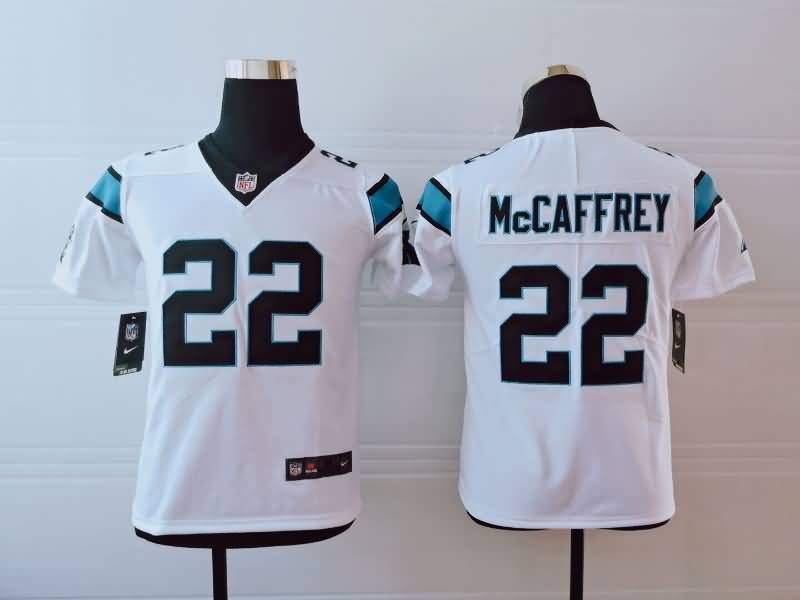 Carolina Panthers Kids MCCAFFREY #22 White NFL Jersey
