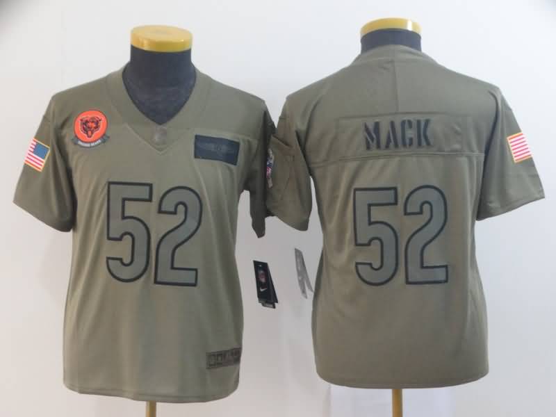 Chicago Bears Kids MACK #52 Olive Salute To Service NFL Jersey