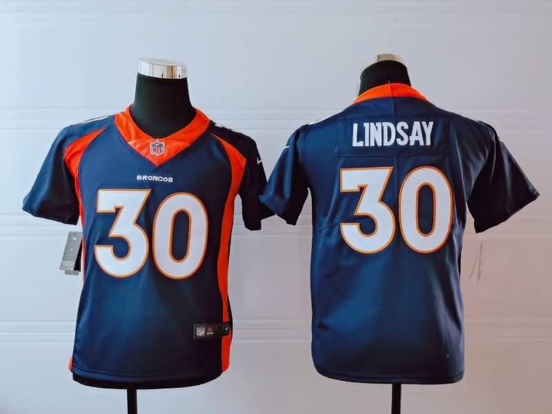 Denver Broncos Kids LINDSAY #30 Dark Blue NFL Jersey