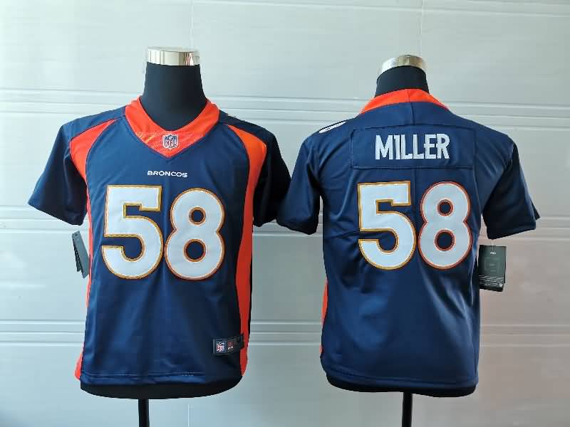 Denver Broncos Kids MILLER #58 Dark Blue NFL Jersey