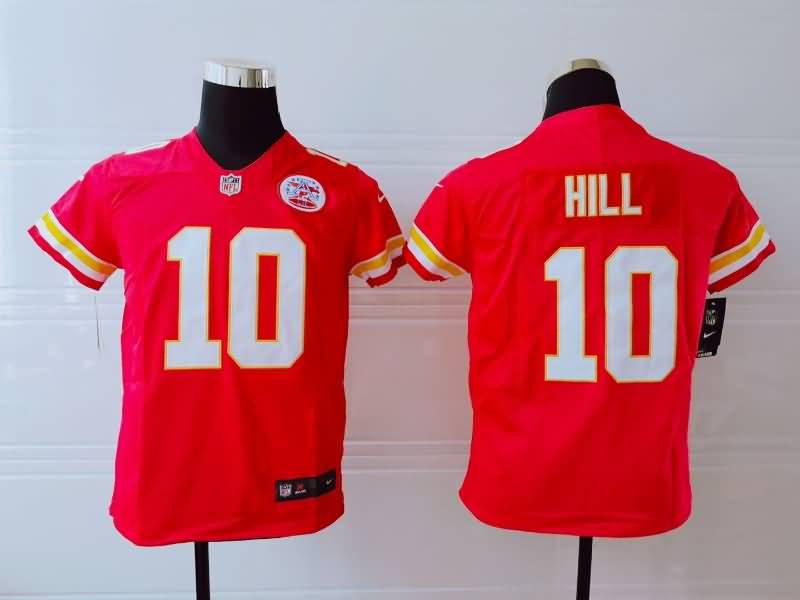 Kansas City Chiefs Kids HILL #10 Red NFL Jersey