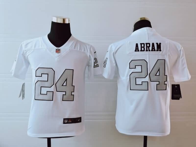 Las Vegas Raiders Kids ABRAM #24 White NFL Jersey