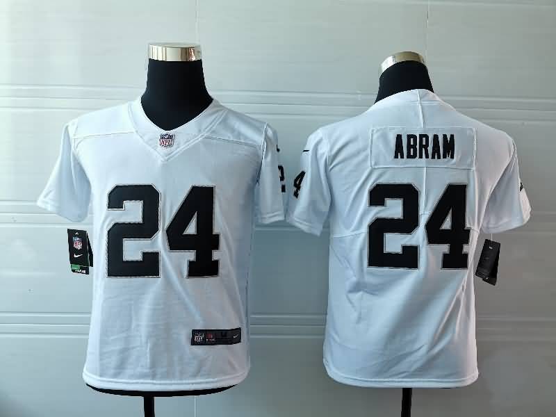 Las Vegas Raiders Kids ABRAM #24 White NFL Jersey 02