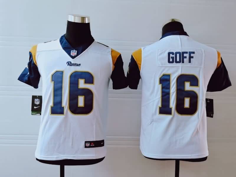 Los Angeles Rams Kids GOFF #16 White NFL Jersey