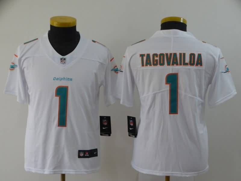 Miami Dolphins Kids TAGOVAILOA #1 White NFL Jersey