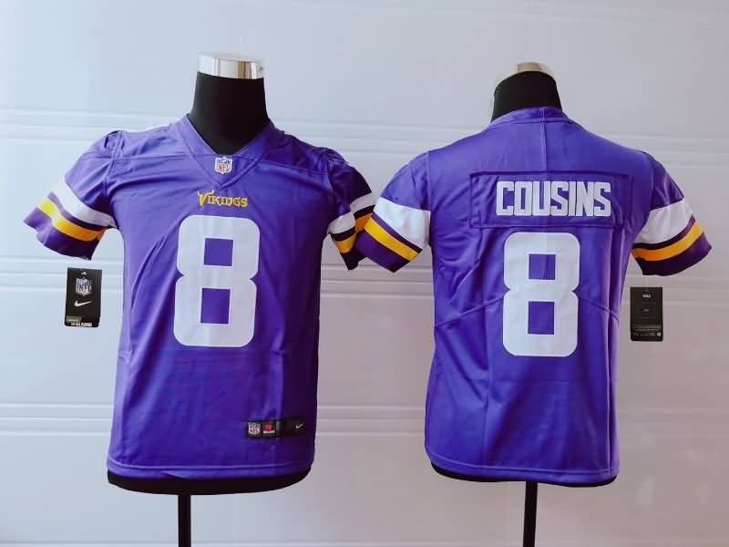 Minnesota Vikings Kids COUSINS #8 Purple NFL Jersey