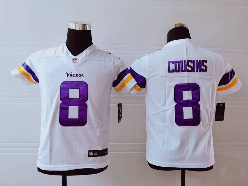 Minnesota Vikings Kids COUSINS #8 White NFL Jersey