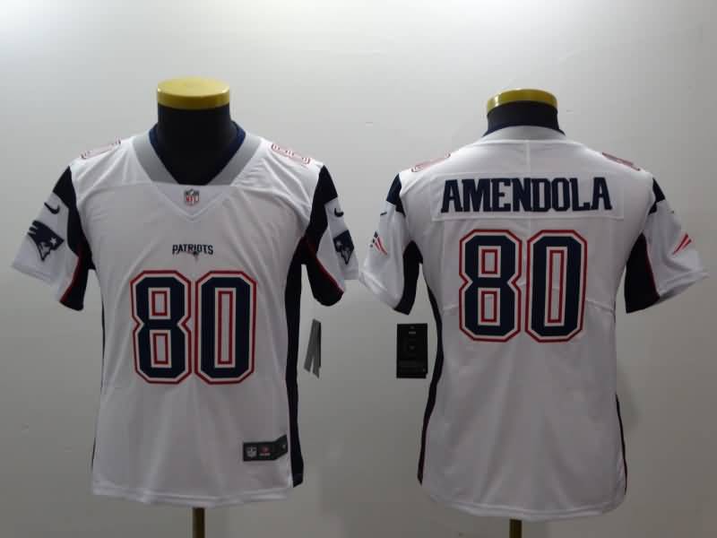 New England Patriots Kids AMENDOLA #80 White NFL Jersey