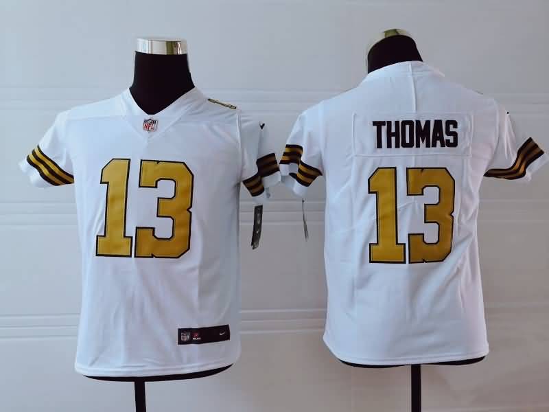 New Orleans Saints Kids THOMAS #13 White NFL Jersey 02