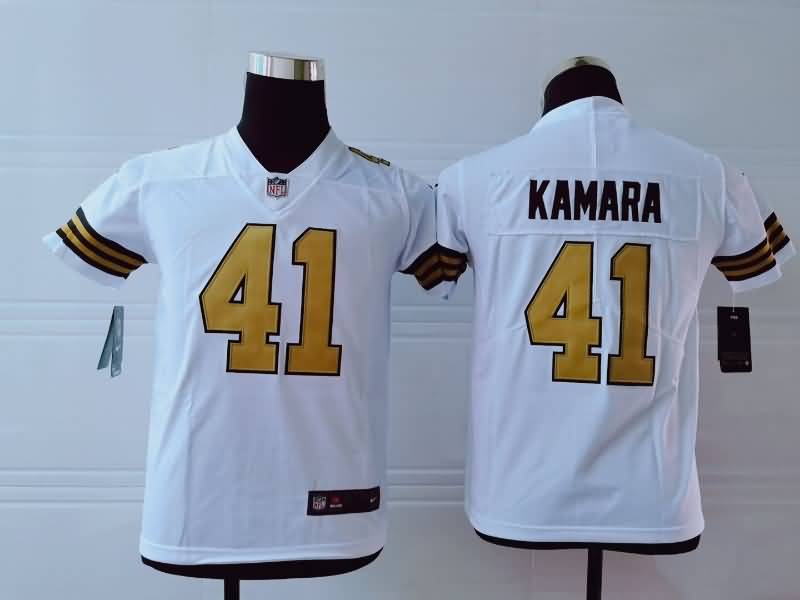 New Orleans Saints Kids KAMARA #41 White NFL Jersey 02