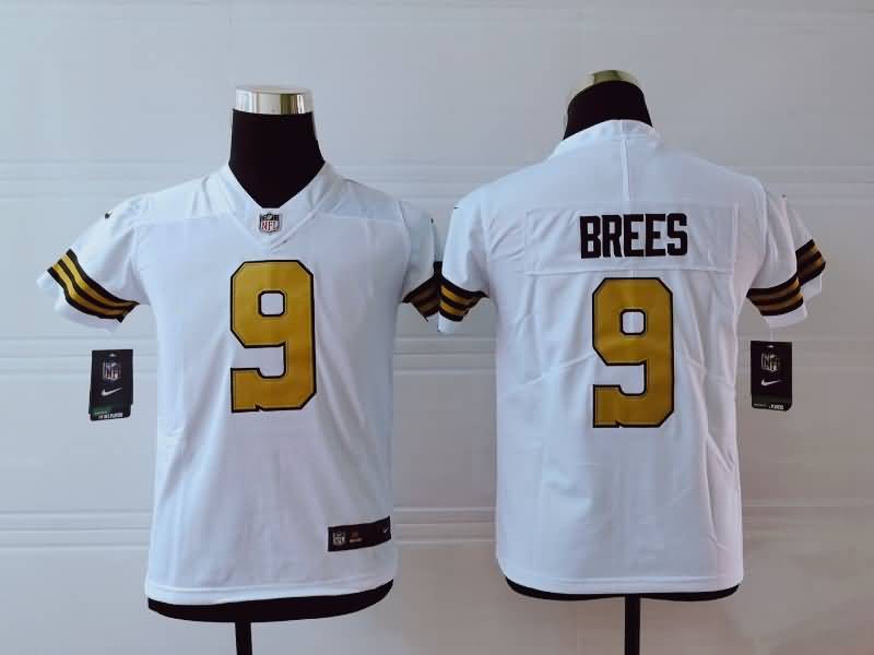 New Orleans Saints Kids BREES #9 White NFL Jersey 02