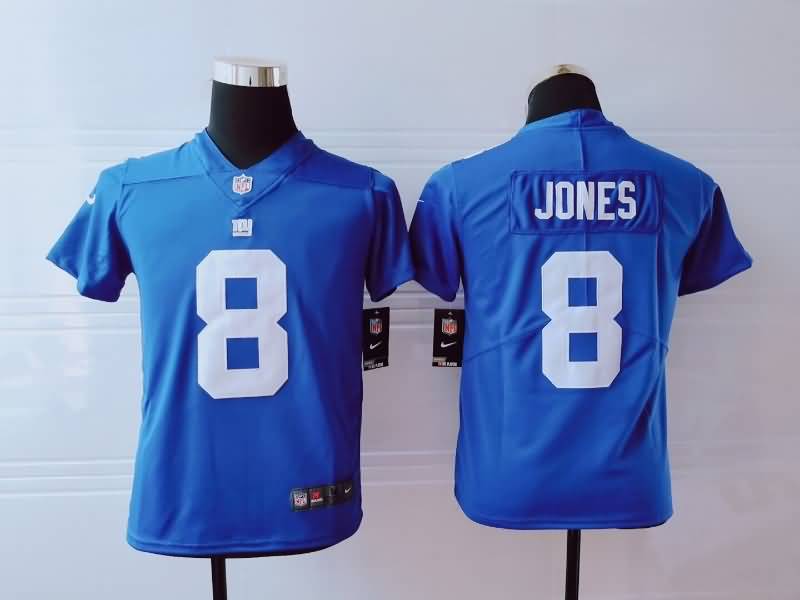 New York Giants Kids JONES #8 Blue NFL Jersey