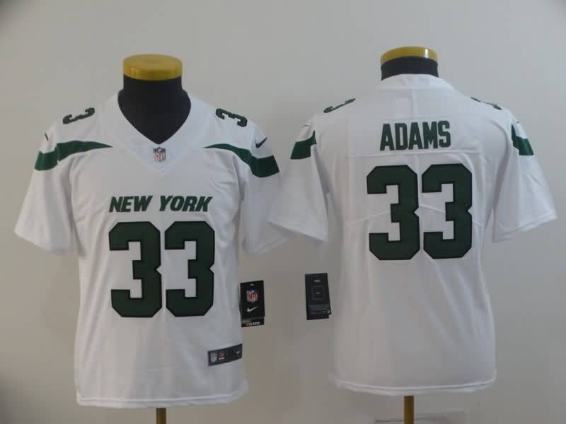 New York Jets Kids ADAMS #33 White NFL Jersey