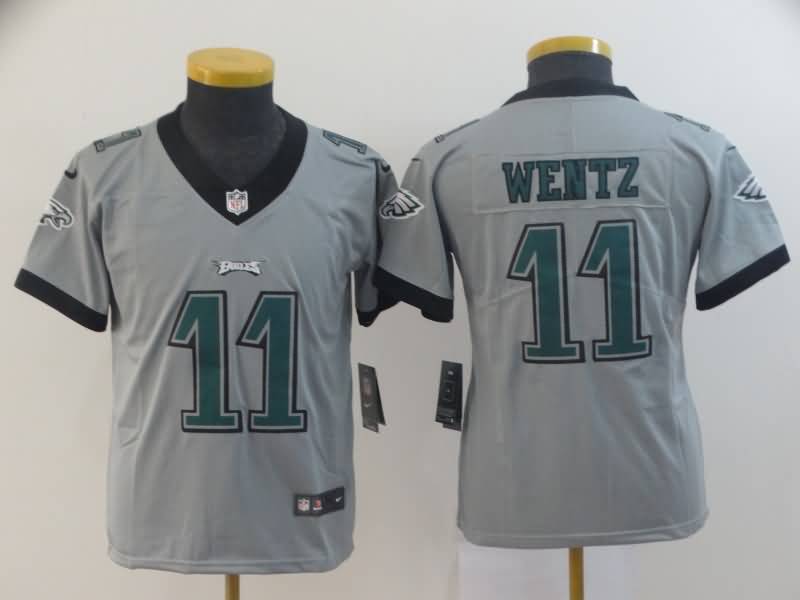 Philadelphia Eagles Kids WENTZ #11 Grey Inverted Legend NFL Jersey