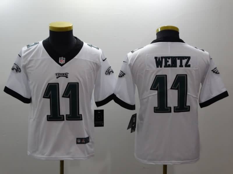 Philadelphia Eagles Kids WENTZ #11 White NFL Jersey