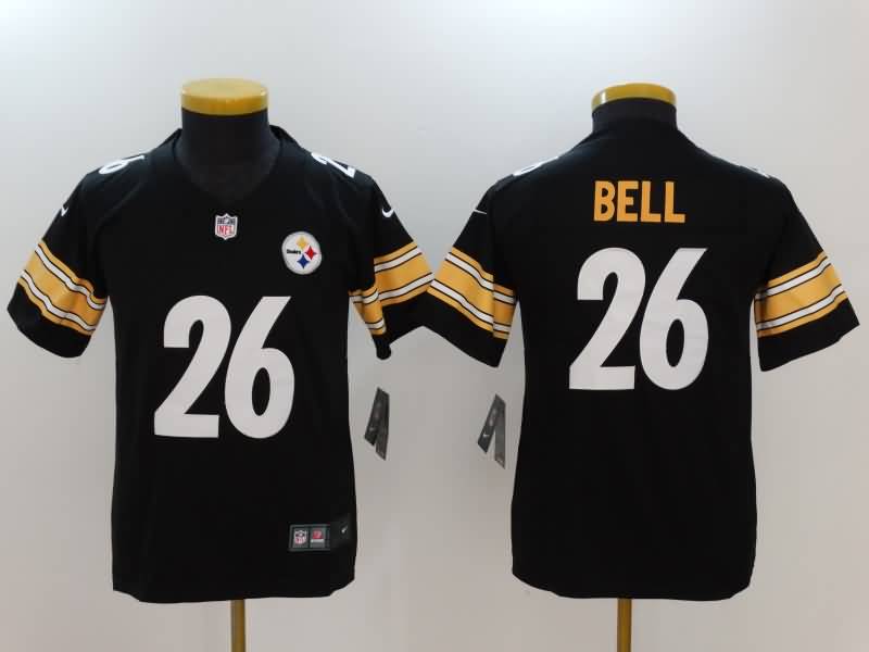 Pittsburgh Steelers Kids BELL #26 Black NFL Jersey