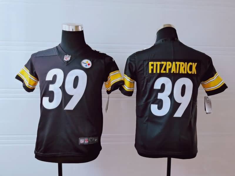 Pittsburgh Steelers Kids FITZPATRICK #39 Black NFL Jersey