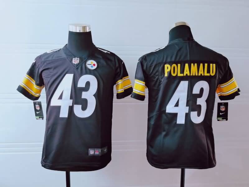 Pittsburgh Steelers Kids POLAMALU #43 Black NFL Jersey