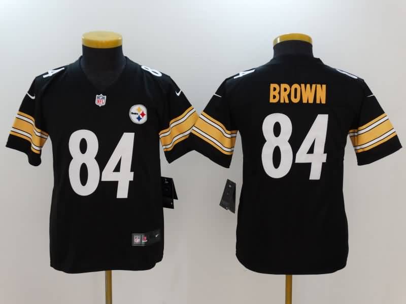 Pittsburgh Steelers Kids BROWN #84 Black NFL Jersey