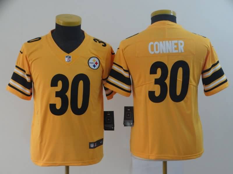 Pittsburgh Steelers Kids CONNER #30 Yellow Inverted Legend NFL Jersey