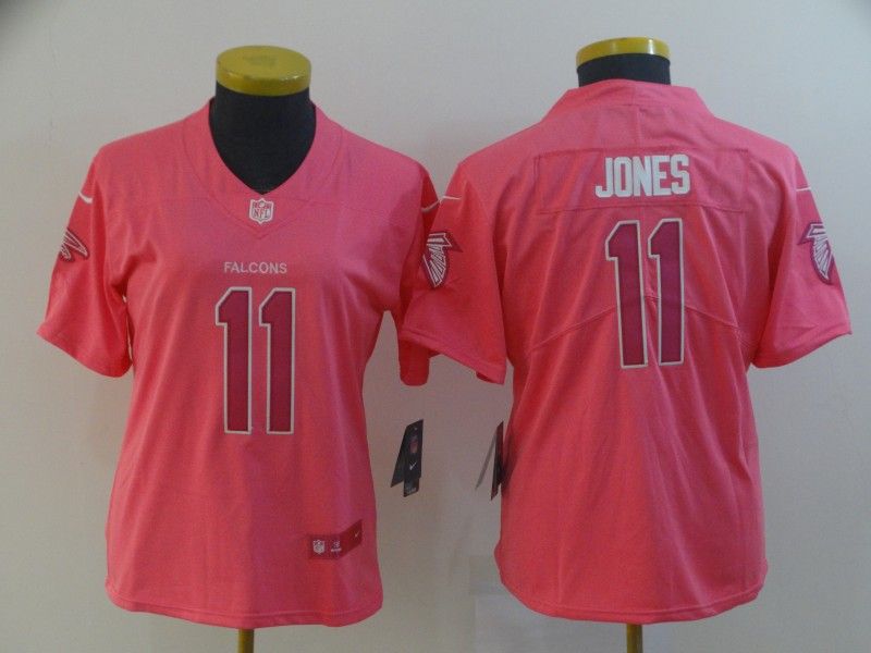 Atlanta Falcons JONES #11 Pink Fashion Women NFL Jersey
