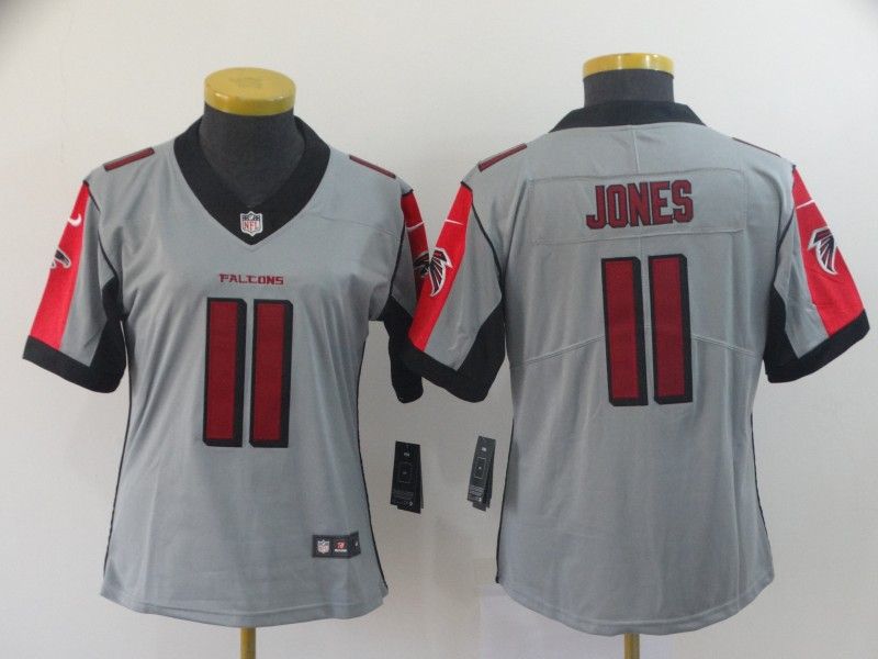 Atlanta Falcons JONES #11 Grey Inverted Legend Women NFL Jersey