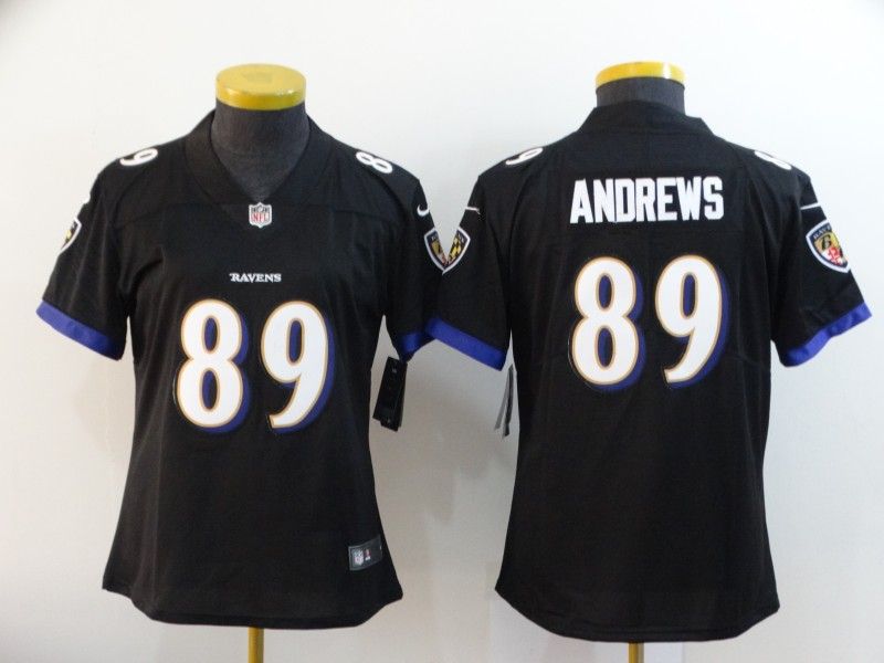 Baltimore Ravens ANDREWS #89 Black Women NFL Jersey