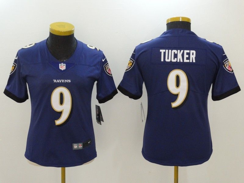 Baltimore Ravens TUCKER #9 Blue Women NFL Jersey