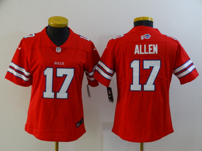 Buffalo Bills ALLEN #17 Red Women NFL Jersey