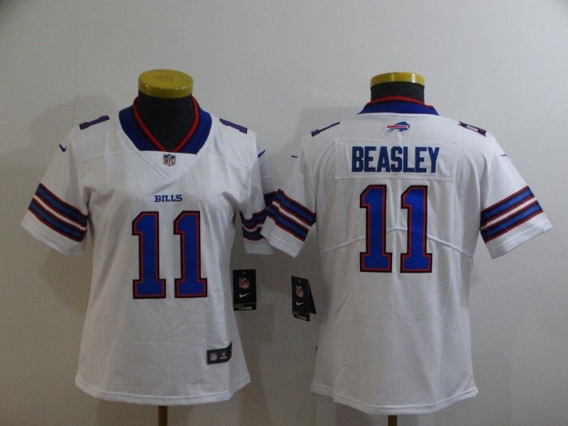 Buffalo Bills BEASLEY #11 White Women NFL Jersey