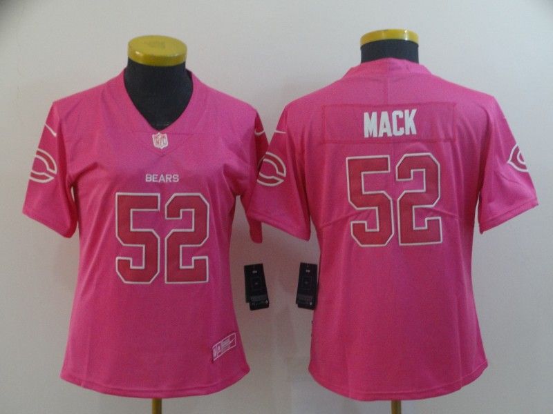 Chicago Bears MACK #52 Pink Fashion Women NFL Jersey