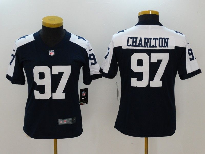 Dallas Cowboys CHARLTON #97 Dark Blue Women NFL Jersey