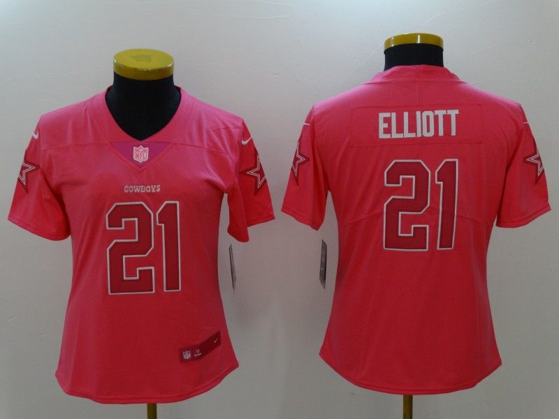 Dallas Cowboys ELLIOTT #21 Purple Fashion Women NFL Jersey