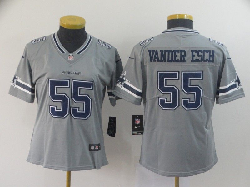 Dallas Cowboys VANDERESCH #55 Grey Inverted Legend Women NFL Jersey